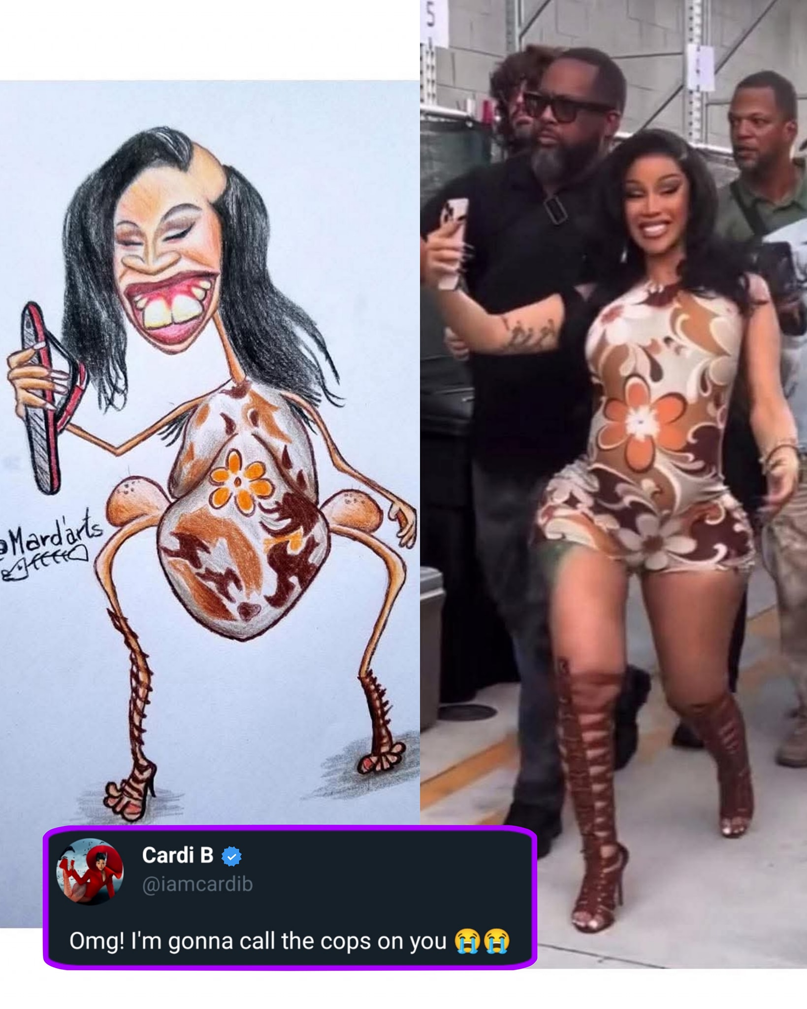 Cardi B Reacts to the Artist Who Sketched Her 😭