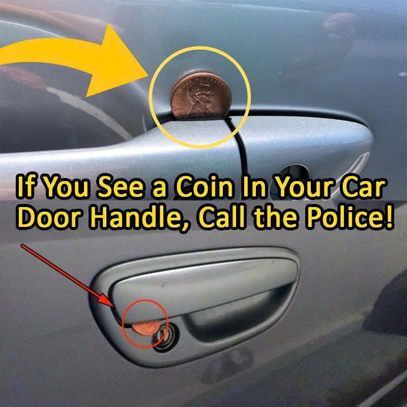 if you see a coin in your car door hndle,call the police!